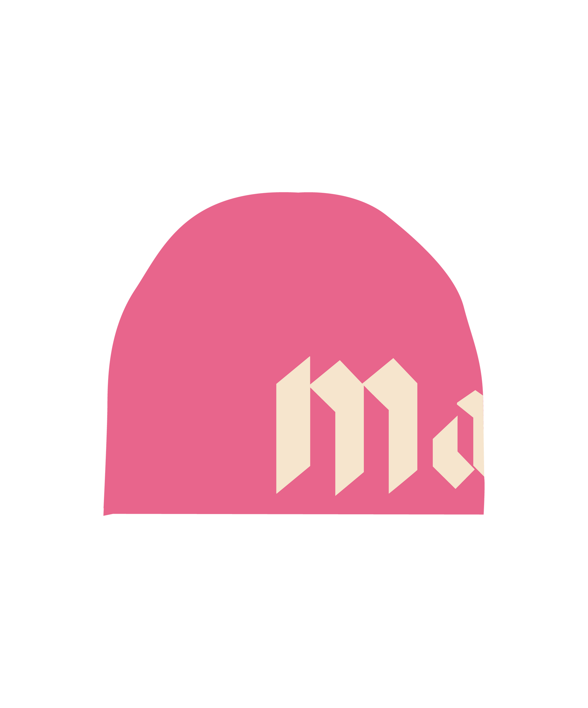 The front of the more amoure cotton skullcap in pink and cream